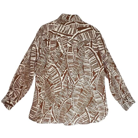 J. McLaughlin 100% Linen Button Front Blouse Shirt Top Size L Casual Work - Picture 3 of 9